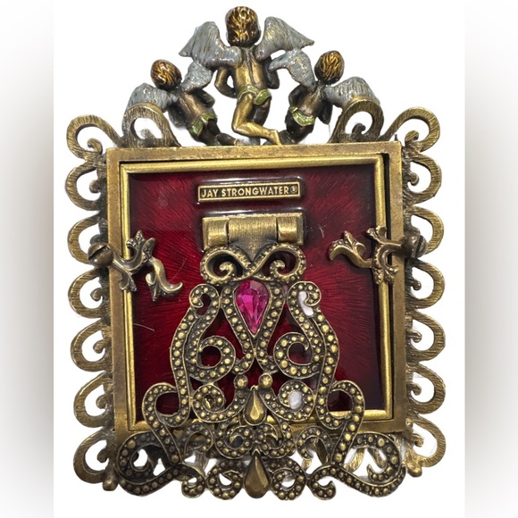 JAY STRONGWATER 3 ANGEL’s FRAME. SWAROVSKI CRYSTAL & ENAMEL - Picture 2 of 3